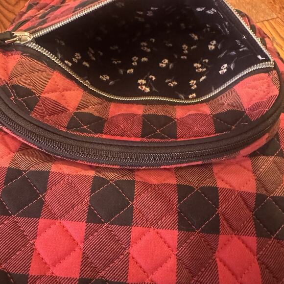 NEW Vera Bradley Iconic Campus Backpack Garnet Buffalo Check Christmas Red Plaid - Picture 8 of 16